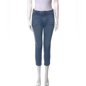Nili Lotan Size XS US 24 Mid Rise Light Wash‎ Flap Back Pockets Narrow Leg Jeans